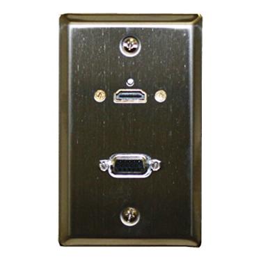 Imagem de Placa de parede de aço inoxidável Theater-Pro 75-609 com HDMI e VGA alimentada por entradas