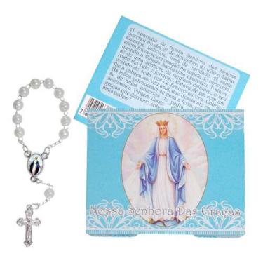 Imagem de 50 Cartões Com Mini Terço De Nossa Senhora Das Graças - Sjo Artigos Re