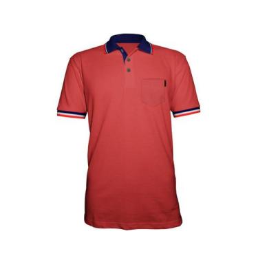 Imagem de Camiseta Gola Polo Masculina Com Bolso Plus Size Vermelho Plp6 - Wb Mo