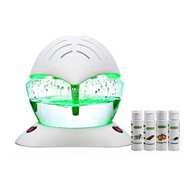 Imagem de EcoGecko Color Wheel Air Cleaner, umidificador, revitalizador com 12 luzes LED 7 cores - mais lavanda, casca de laranja, canela e eucalipto, 30 ml cada