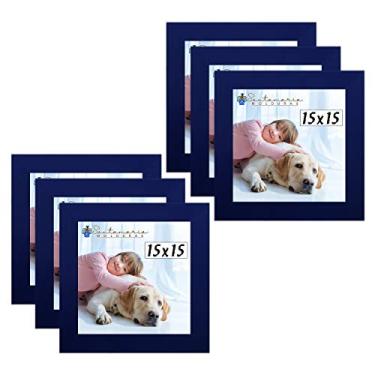 Imagem de Kit 6 Porta Retrado Molduras 15x15 Azul