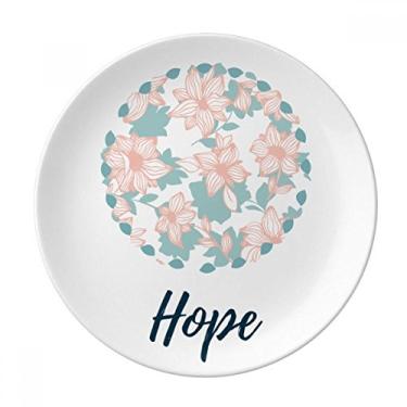 Imagem de Prato de pintura de plantas de flor de curaçao azul decorativo de porcelana Salver louças de jantar