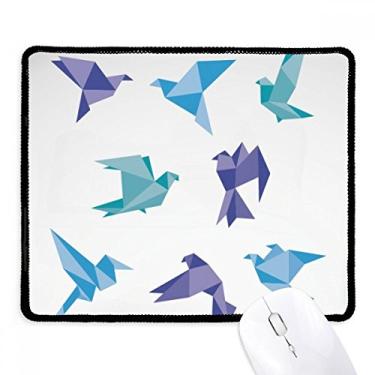 Imagem de Mousepad colorido origami padrão de pombo abstrato borda costurada tapete de borracha para jogos