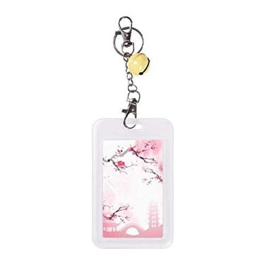Imagem de Japan Culture Pink Sakura Ilustration Pattern Badge Cartão de Crédito Protetor de Sino Amarelo