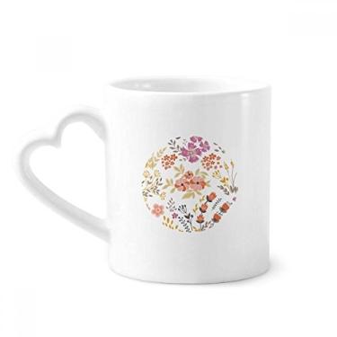 Imagem de Caneca de tinta de flor branca laranja Caneca de cerâmica para café copo de coração de vidro