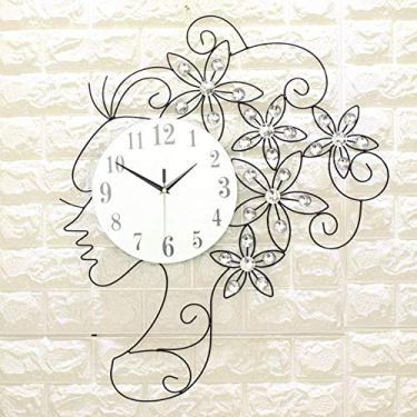 Imagem de Relógio de parede decorativo de cristal, 25 em 3D Relógio de parede de cristal, relógio de parede de metal cravejado de diamante da moda para a decoração do quarto da sala de estar Crystaldialgold