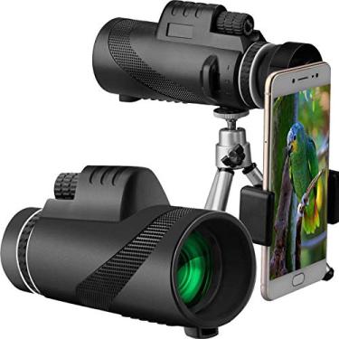 Imagem de Telescópio Monocular Prisma de Alta Potência 40X60, Monóculo Leve e Portátil, para Pássaros // Acampamento/Caminhada/Turismo/Blindagem/Concerto ao Vivo