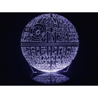Imagem de Luminária 3D Star Wars Estrela Da Morte Acrílico Led Abajur - Geeknari