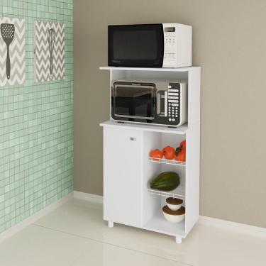 Imagem de Balcão Fruteira para Microondas, 2 Cestos e 1 Porta BF3207 Branco