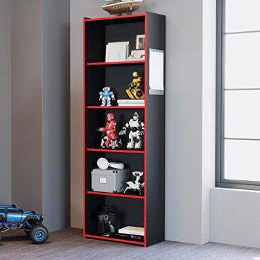 Imagem de Estante Gamer 5 Nichos Movelbento Preto/vermelho