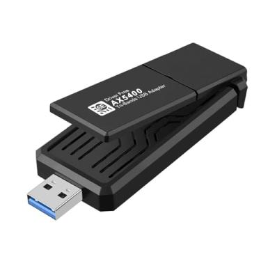 Imagem de AX5400 WiFi 6E Tri-Bands USB 3.0 Adaptador sem driver 2.4G 5G 6G WiFi Receptor Dongle para Desktop Laptop Windows 10 11