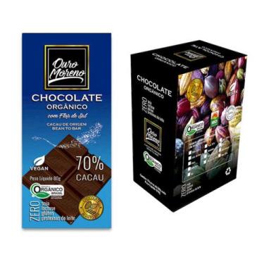 Imagem de Barra De Chocolate Orgânico 70% Cacau Com Flor De Sal 80G - Caixa Com