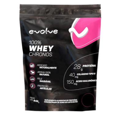 Imagem de 100% Whey concentrado Chronos 840g Evolve Sabor: Morango