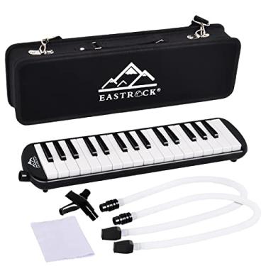 Imagem de EASTROCK 32 teclas Melodica Instrumento Air Piano Teclado Soprano Melodica com 2 Bocais Conjuntos de Tubo Bolsa de Transporte para Iniciantes Adultos Presente Preto