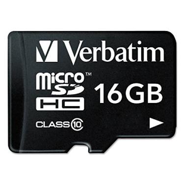 Imagem de Verbatim Cartão de memória microSDHC premium de 16 GB com adaptador, UHS-I V10 U1 Classe 10, preto (44082)