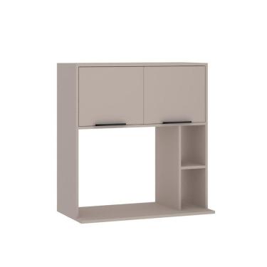 Imagem de Armário Aéreo 80cm 2 Portas Com Espaço Para Forno Ou Micro - Ondas Stylo Luciane Móveis Cinammon