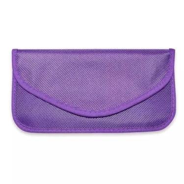 Imagem de Faraday Bag Bolsa Faraday, Para Bloqueios Multishield De Sinais Sem Fio, Protege Eletrônicos Contra Hackers E Espionagem (Color : Purple, Size : 20cmx10cm)