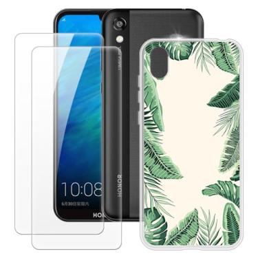 Imagem de MILEGOO Capa para Huawei Honor 8S + 2 peças protetoras de tela de vidro temperado, à prova de choque, capa de TPU de silicone macio para Huawei Y5 2019 (5,7 polegadas)