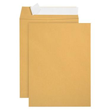 Imagem de Envelopes de catálogo Kraft autoselantes de 22,7 x 30,4 cm – Projetado para correspondência segura – aba grande de destaque e vedação forte com papel Kraft de 12,7 kg – 100 envelopes