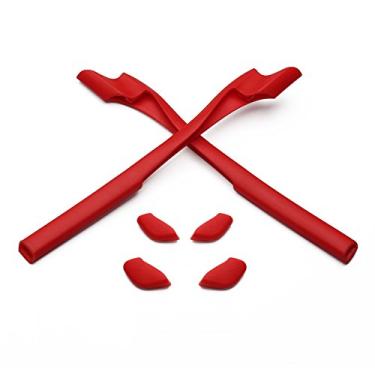 Imagem de Eye Opening Stuff Kits de borracha de substituição compatíveis com óculos de sol Oakley Half Jacket 2.0 OO9144/2.0 XL – Vermelho