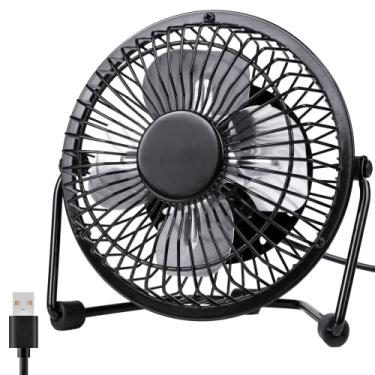 Imagem de Zuvas Ventilador de mesa silencioso pequeno ventilador USB rotação de 360° ventilador de mesa portátil 2 velocidades mini ventilador pessoal ventilador elétrico de refrigeração de ar para casa,