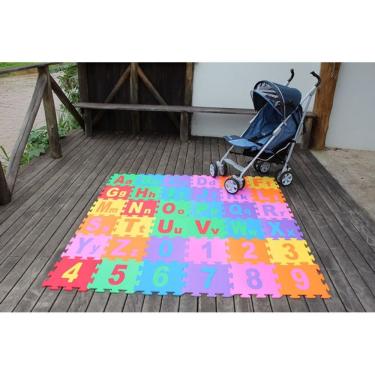 Imagem de Tapete eva alfabeto numeral educativo colorido 36 peça
