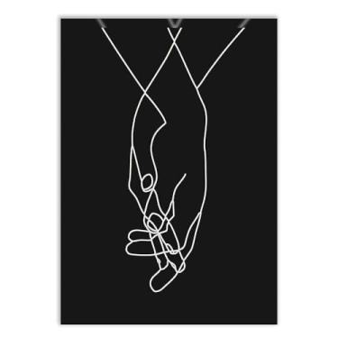 Imagem de Placa Decorativa Mãos Dadas Namorados Casal Presente Decoração Quarto Sala