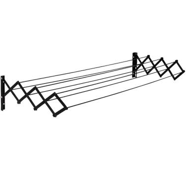 Imagem de Varal Sanfonado Aço 1 M x 46 CM Preto 006020 MOR