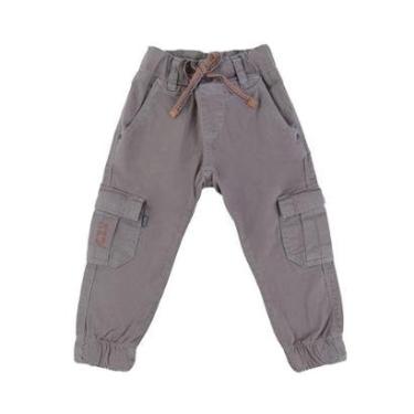 Imagem de Calça Jeans Infantil Masculino Dipopini Cargo Marrom Kaqui-Feminino