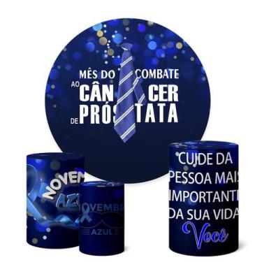 Imagem de Trio Capas Cilindro + Painel Redondo 1,50m Novembro Azul - Fadrix, K1N