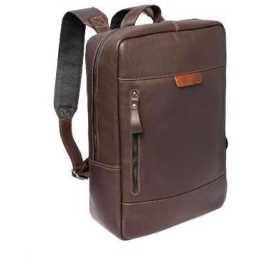 Imagem de Mochila Em Couro Para Notebook Até 15,6 Polegadas - Adápit, CAFÉ