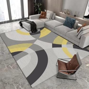 Imagem de Tapete geométrico de luxo leve, moderno, sala de estar, área grande, quarto, sofá, lavável à máquina, decoração, carpetes, flanela, 8.200 x 300 cm, 78,7 x 118 pol.
