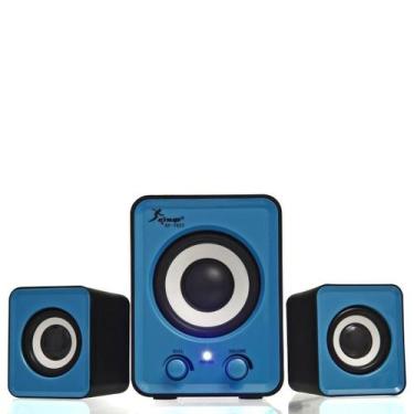 Imagem de Caixa De Som Com Subwoofer Knup Kp-7023 12W Rms Usb/P2 Azul