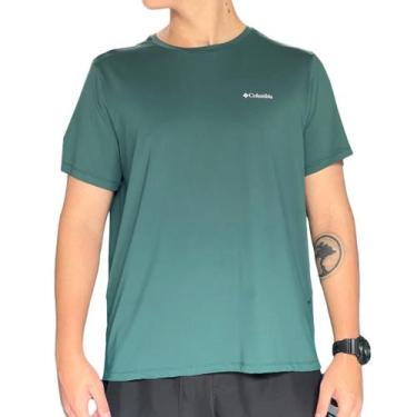 Imagem de Camiseta Columbia Masculina Aurora II Manga Curta, G, Verde floresta