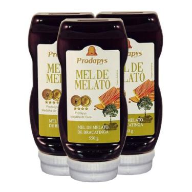 Imagem de Bisnaga 550g de Mel Melato de Bracatinga Kit com 3 - Prodapys