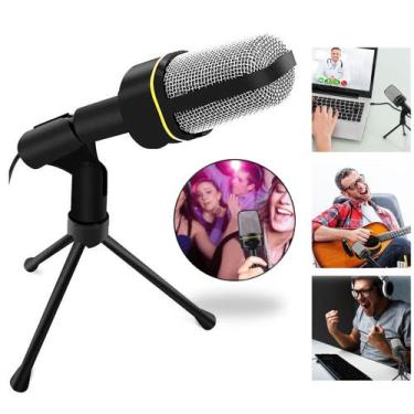 Imagem de Microfone Estúdio Condensador Omnidirecional Profissional Com Tripé - 