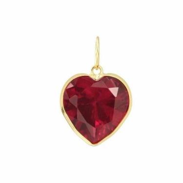 Imagem de Pingente Coração 10mm Zircônia Feminino Ouro 18k 750 - RD Magazine