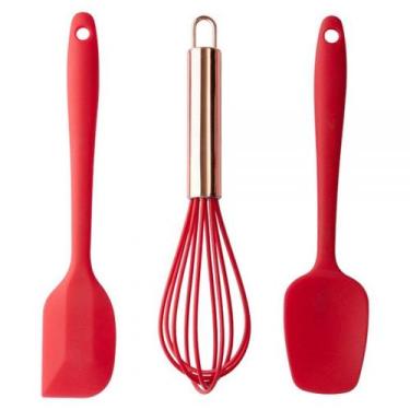 Imagem de Kit 3 Utensílios De Cozinha Silicone Vermelho - CK5180 - Clink
