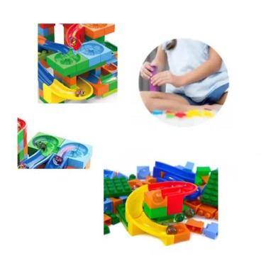 Imagem de Pista Corrida Bolinha Gude Blocos Montar Labirinto 221 Pçs - Arktoys