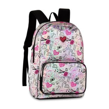 Imagem de Mochila escolar holográfica bolsa menina adolescente girl power - Clio