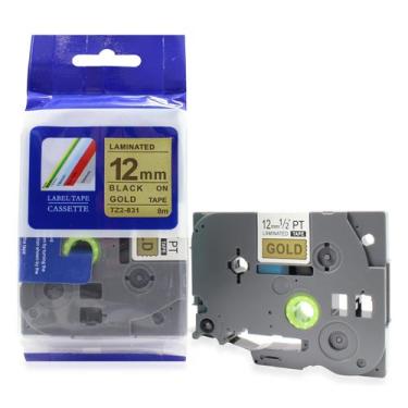 Imagem de Fita Refil Compatível TZe TZ-831 Dourada 12mm p/ Rotulador Brother PT-