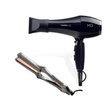 Imagem de Kit mq - secador cabelo mq turbo black 2400w 127v + chapinha prancha a