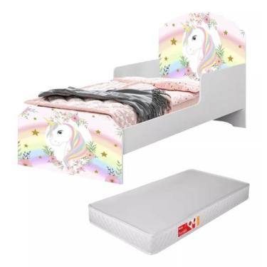 Imagem de Mini Cama Infantil para meninas com Colchão Unicórnio - Anyben