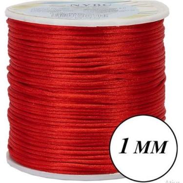 Imagem de Rolo de 100 Metros cordão fio de cetim r de rato linha pulseira macram
