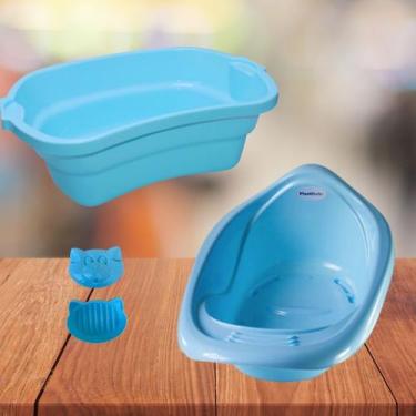 Imagem de Bacia bebe 17 l banheira banho 22 l e saboneteira kit - PLASTBRASIL, A