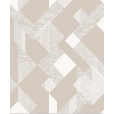 Imagem de Papel de Parede Atemporal Geométrico Bege/Cinza  3807 - Bobinex