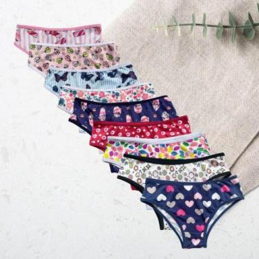 Imagem de Kit 5 Calcinhas Infantil Menina em Microfibra com forro 100% Algodão C