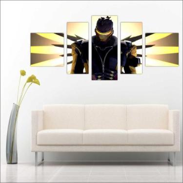 Imagem de Quadro Decorativo Game Overwatch Mosaico 5 Peças Salas Quartos TT4 - V