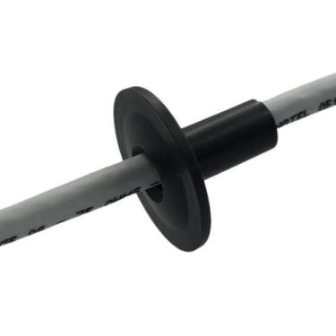 Imagem de 100 Pçs Bucha Passagem Vedação p/ Cabo Coaxial Rede Preta - MULTITOC