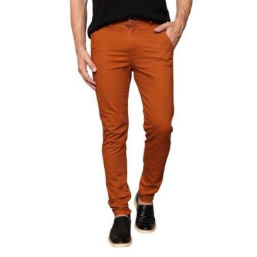 Imagem de Calça Social Masculina Sarja Esporte Fino Bolso Faca - Volgue, Caramel